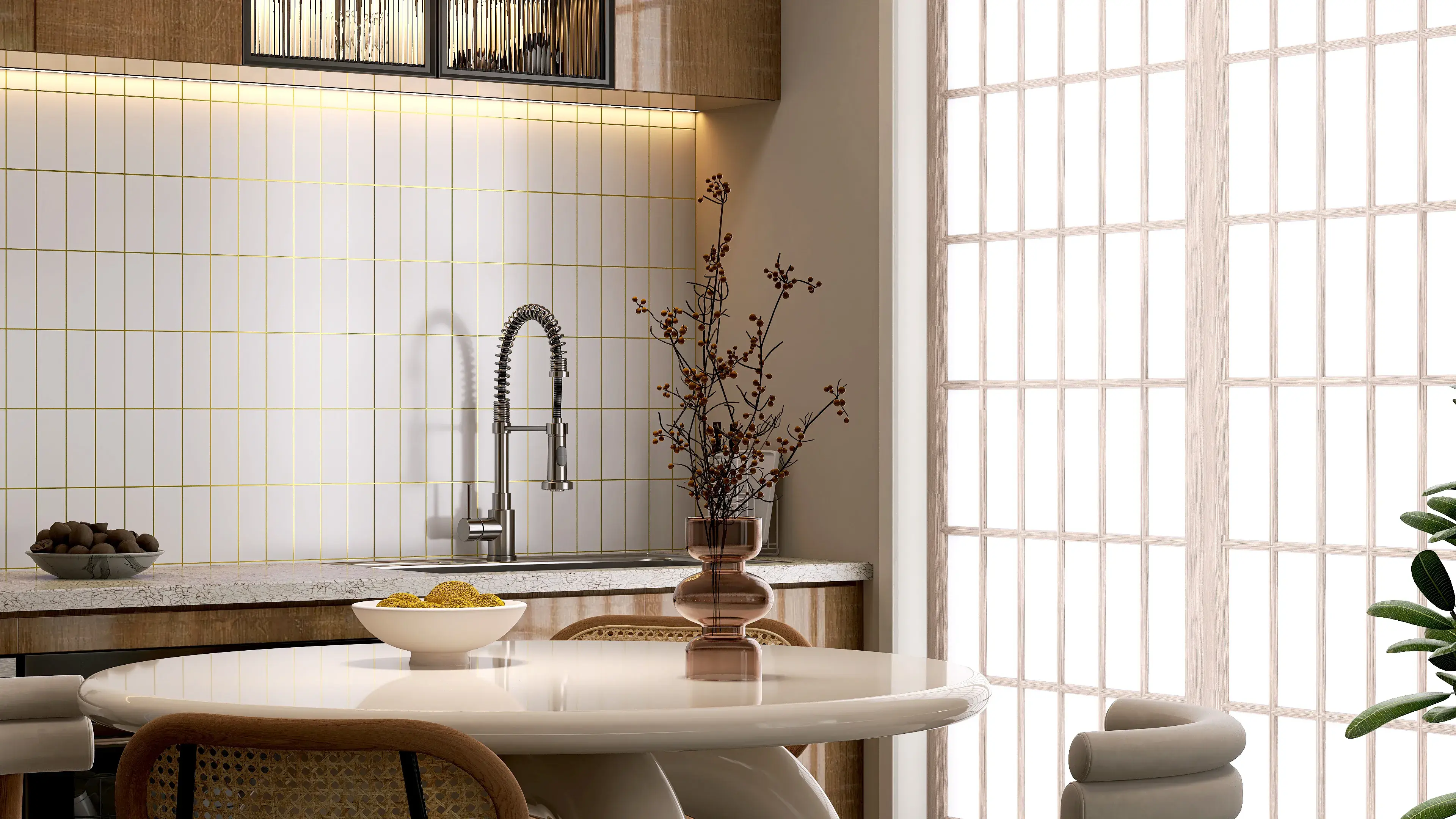 kuchnia-japandi-biala-bezowa-blat-stol-krzesla-PD3018